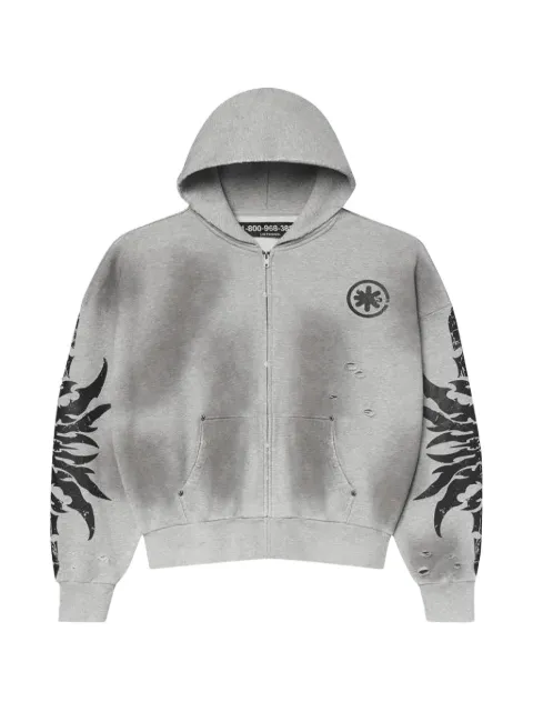 LOSTSHDWS acid wash zip hoodie Grey 10067211