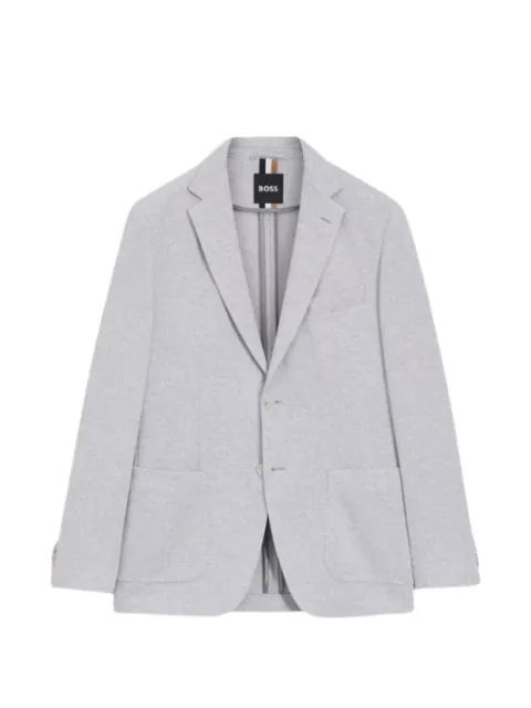 BOSS herringbone regular-fit jacket in a cotton blend Grey 50557389