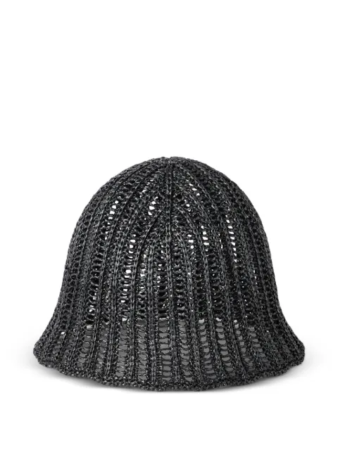 Brunello Cucinelli techno raffia bucket hat Black MCAP9A033C101