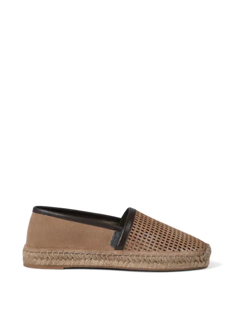 Brunello Cucinelli perforated leather espadrilles Brown MZDVG3246C2767