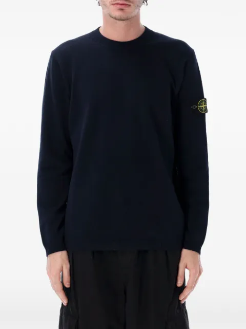 Stone Island logo patch knit sweater Blue L1S155100023S01B2