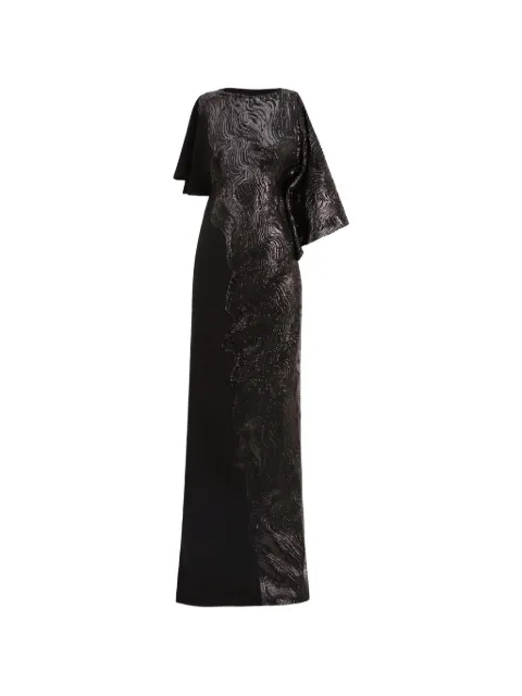 Gemy Maalouf asymmetrical neckline maxi dress Black GMPF247342LD