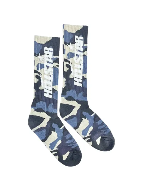 HELLSTAR logo-detail camouflage socks Blue HSR157
