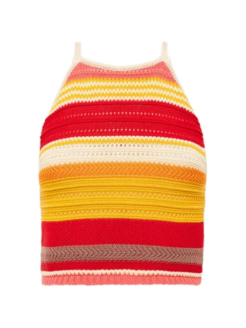 Laneus striped knitted tank top Red S6LAWOKO155
