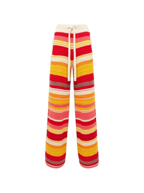 Laneus striped drawstring trousers Red S6LAWOKT156