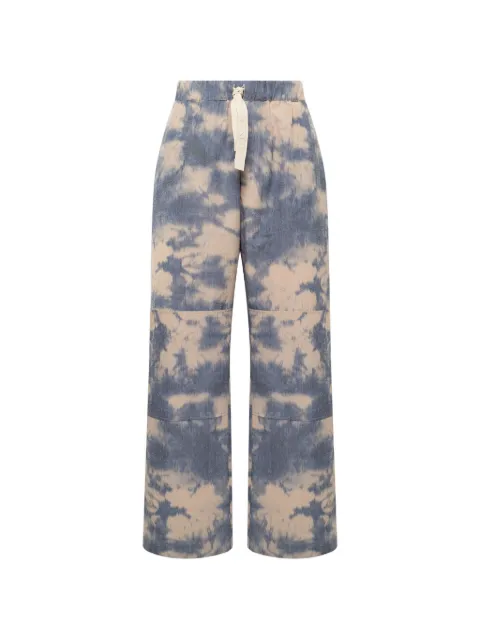 Laneus tie-dye elasticated-waistband trousers Blue S6LAMAPA089