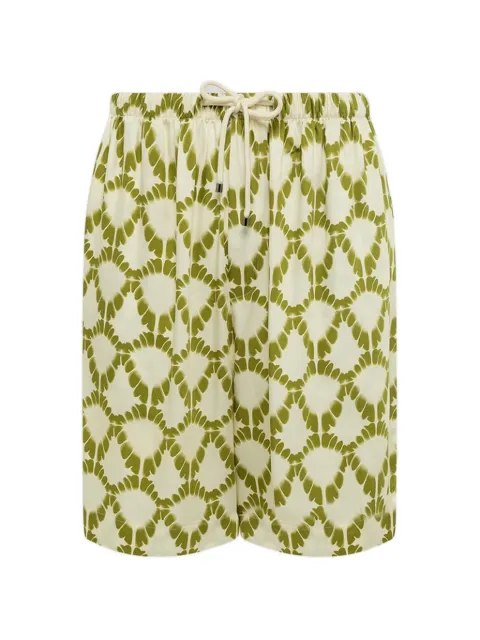 Laneus drawstring patterned shorts Neutrals S6LAMASH095