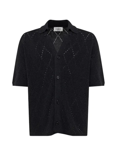 Laneus cotton short-sleeve cardigan Black S6LAMAKS105