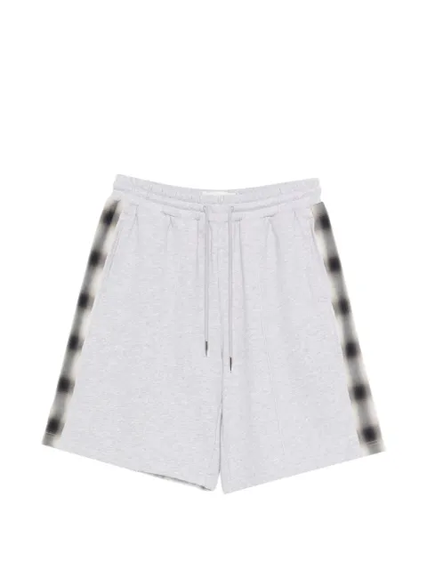 Feng Chen Wang checked-panel track shorts Grey FUS21ST16