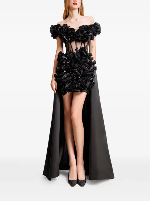 Gemy Maalouf off-shoulder floral dress Black GMPF247325LD