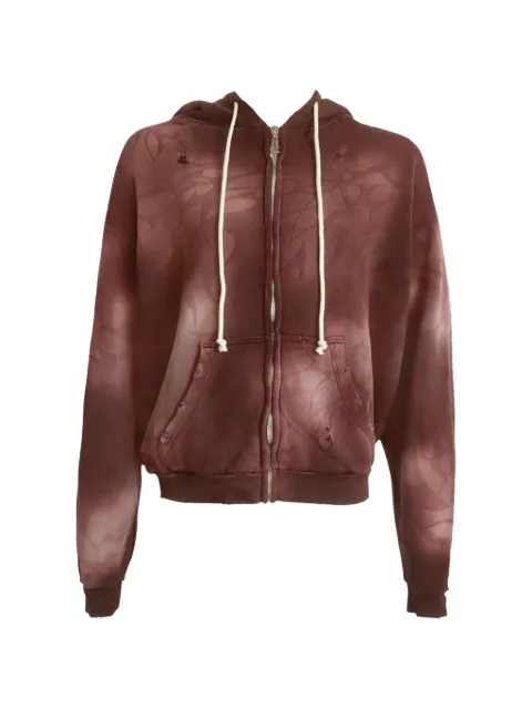 HELLSTAR bleach-effect hoodie Brown HSR128