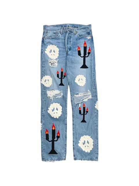 Denim Tears x Levi's x Virgil Abloh 501 Message in a Tear jeans Blue DT306