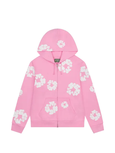Denim Tears hooded zip sweater Pink DT330