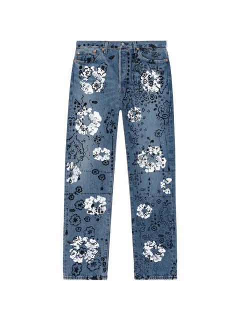 Denim Tears x Irak Levi's 501 wreath logo jeans Blue DT294