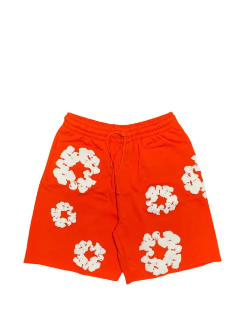 Denim Tears wreath sweat track shorts Orange DT293