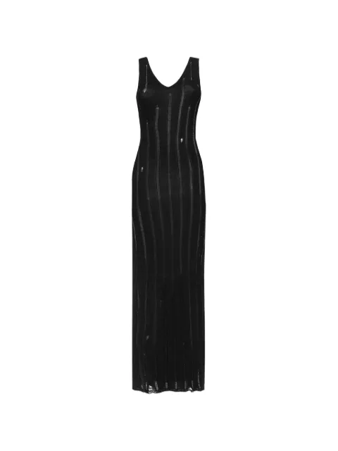 Laneus V-neck knit maxi dress Black S6LAWOKD203