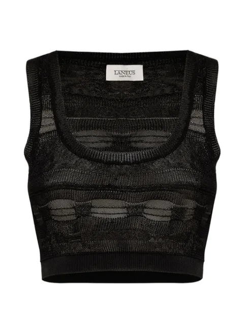 Laneus knit cropped top Black S6LAWOKO144