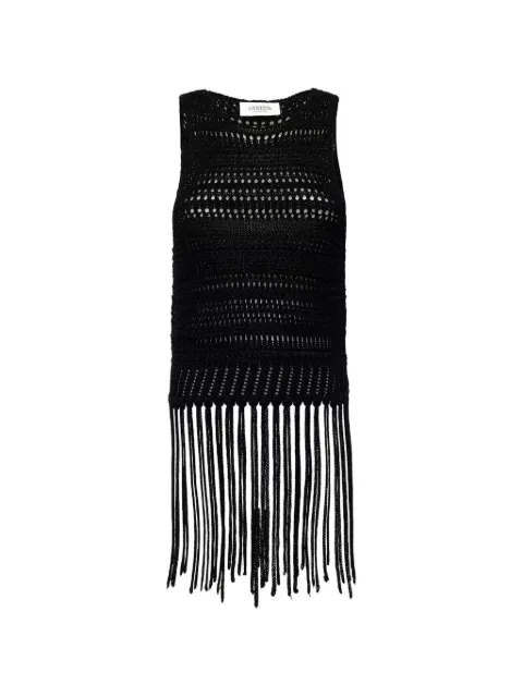 Laneus fringed knitted top Black S6LAWOKO216