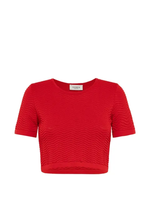 Laneus knit cropped T-shirt Red S6LAWOKO133