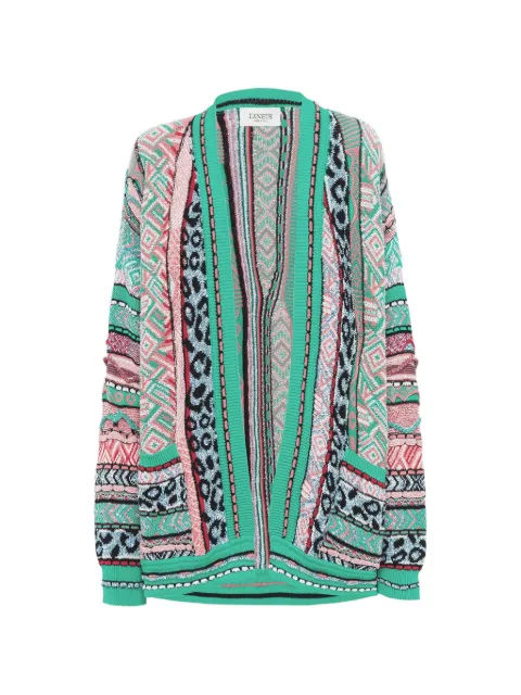 Laneus open-front patterned cardigan Green S6LAWOCA209
