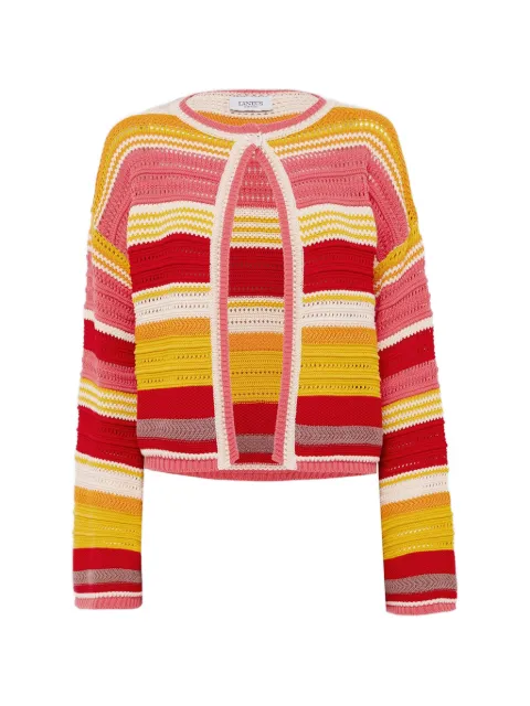 Laneus striped-pattern knitted cardigan Red S6LAWOCA154