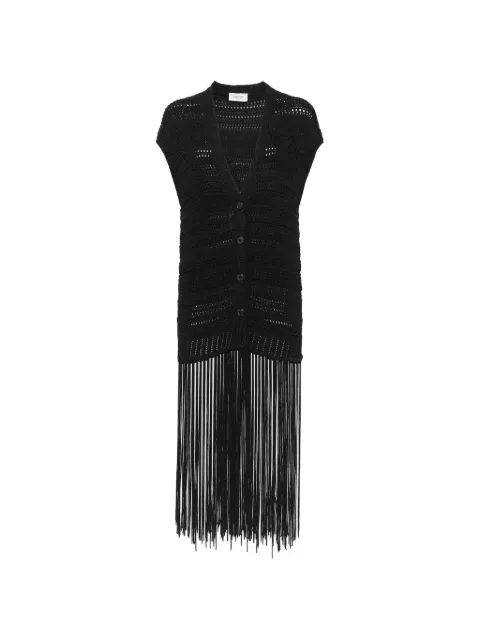 Laneus fringed knit cardigan Black S6LAWOCA215