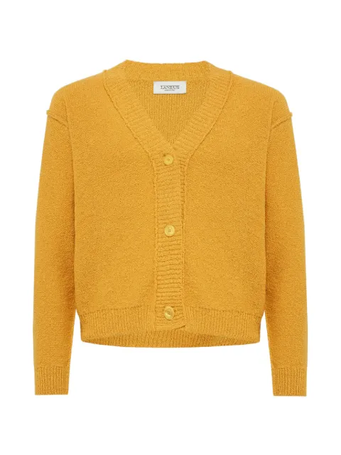 Laneus V-neck textured-knit cardigan Yellow S6LAWOCA114