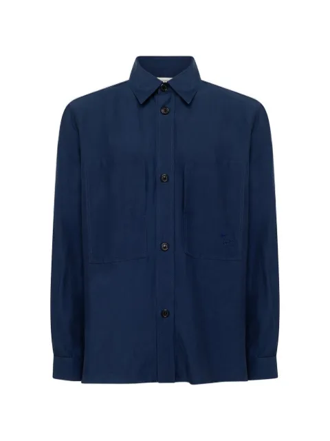 Laneus chest-pocket overshirt Blue S6LAMASI072