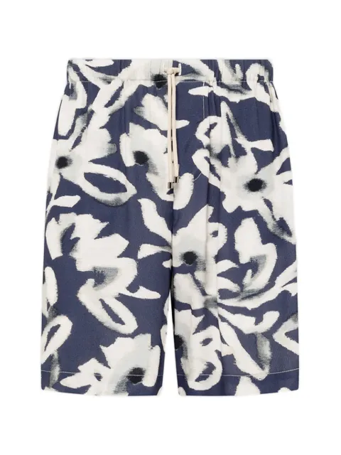 Laneus floral-print drawstring-fastening shorts Blue S6LAMASH096