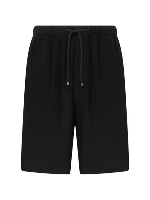 Laneus drawstring embroidered shorts Black S6LAMASH202