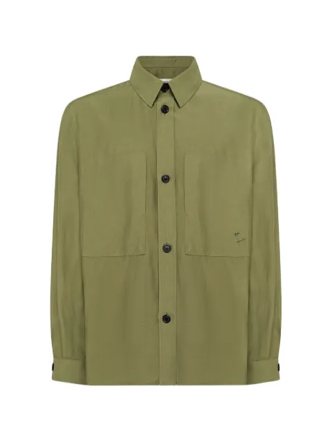 Laneus button embroidered overshirt Green S6LAMASI072