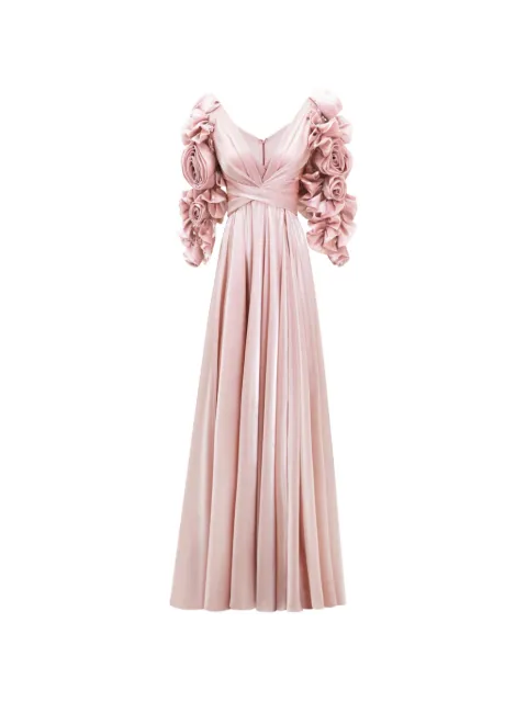Gemy Maalouf floral flared maxi dress Pink GMPF247321LD