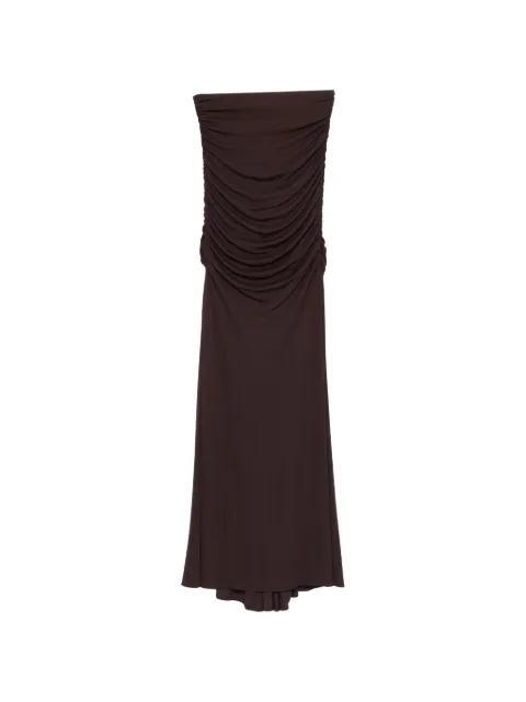 Elisabetta Franchi crêpe jersey skirt with draping Brown GO16261E2
