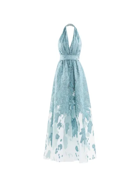Saiid Kobeisy v-neck jumpsuit Blue RTWFW2526
