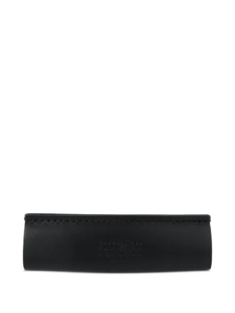 MM6 Maison Margiela logo-detail leather hair clip Black 66210
