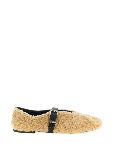 Kate Cate shearling buckle jude ballet flats Neutrals BLRKC090SHNSBK