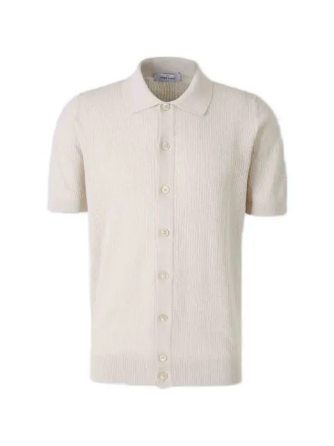 Gran Sasso short-sleeve knitted buttoned shirt Neutrals 5718020611