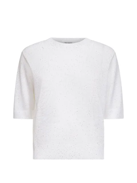 Brunello Cucinelli sequin-embellishment T-shirt White MDT746400C159