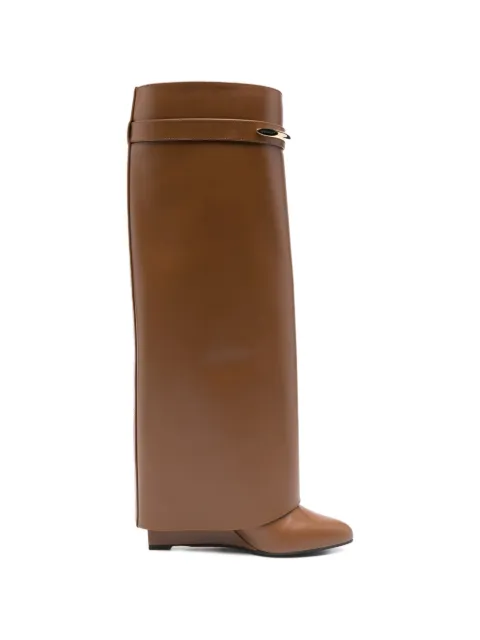 Givenchy Shark leather knee-high boots Brown BE703XE1J7913