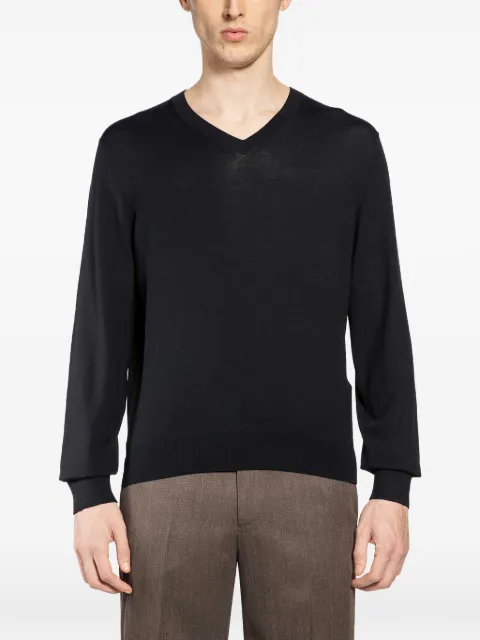 TOM FORD long-sleeve V-neck top Black KVL047YMW103