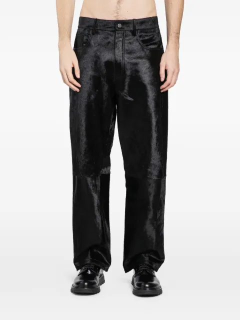 Sunflower Wide Twist leather trousers Black 6048