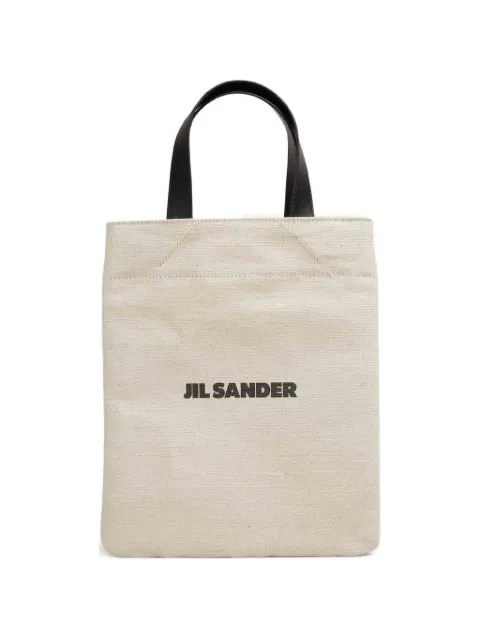 Jil Sander logo-printed leather-handles tote bag Neutrals J08WC0011P7060