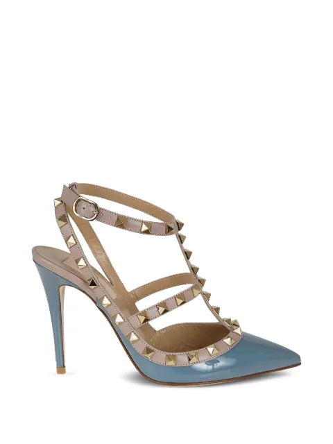 Valentino Garavani patent Rockstud caged pumps 100mm Blue WS0393VNW