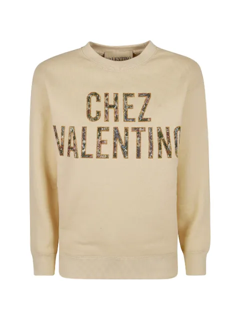 Valentino Garavani logo-embroidered sweatshirt Neutrals BMF25FA4T