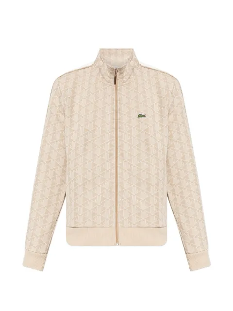 Lacoste patterned zip-up sweatshirt Neutrals SH1368