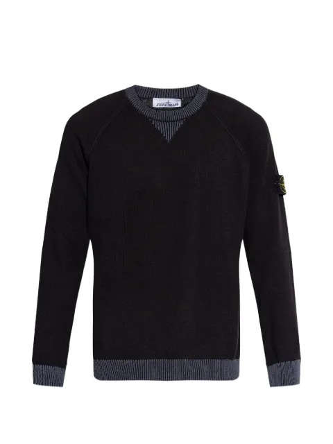Stone Island 5100013 raw hand organic cotton jumper Black L1S155100013S01D3