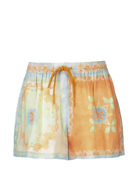 KATE FORD Matthiola Flow floral print drawstring shorts Blue MAA1284MULTI