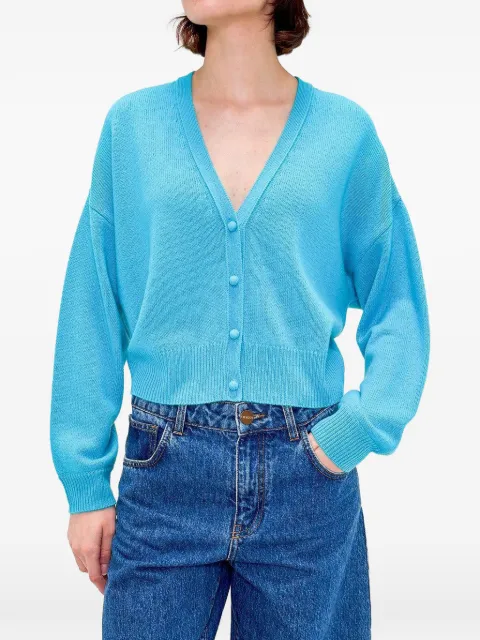 Odeeh V-neck button cardigan Blue 8301016181750TURQUOISE
