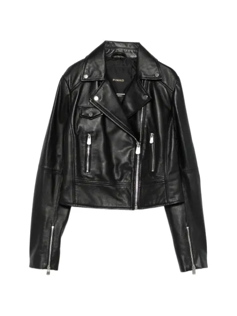 PINKO zip leather jacket Black 106247A32I