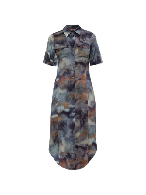 Diesel D-Ana printed midi dress Blue A203230DMBN